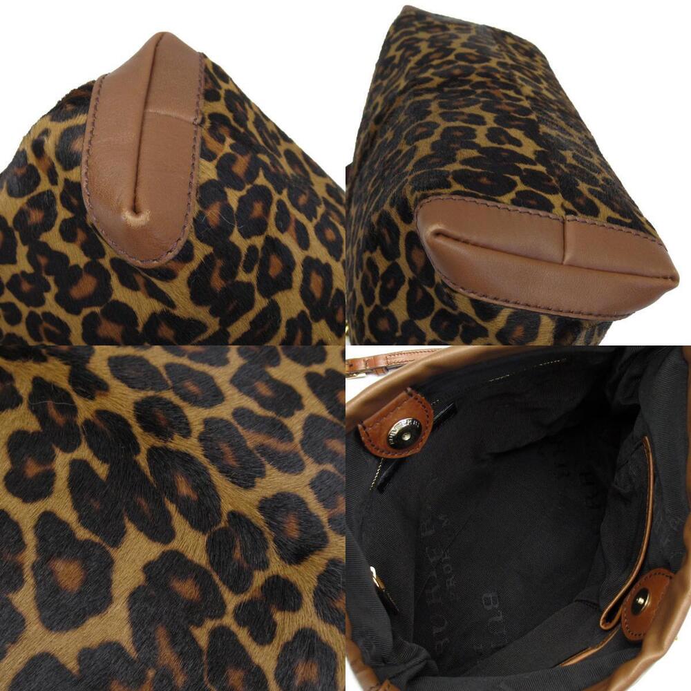 Burberry pony leather brown bag canvas shoulder - Picture 4 of 4